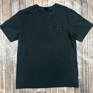 AETHER Short Sleeve Crew Neck Pocket T-Shirt 2XL Black Mens Cotton